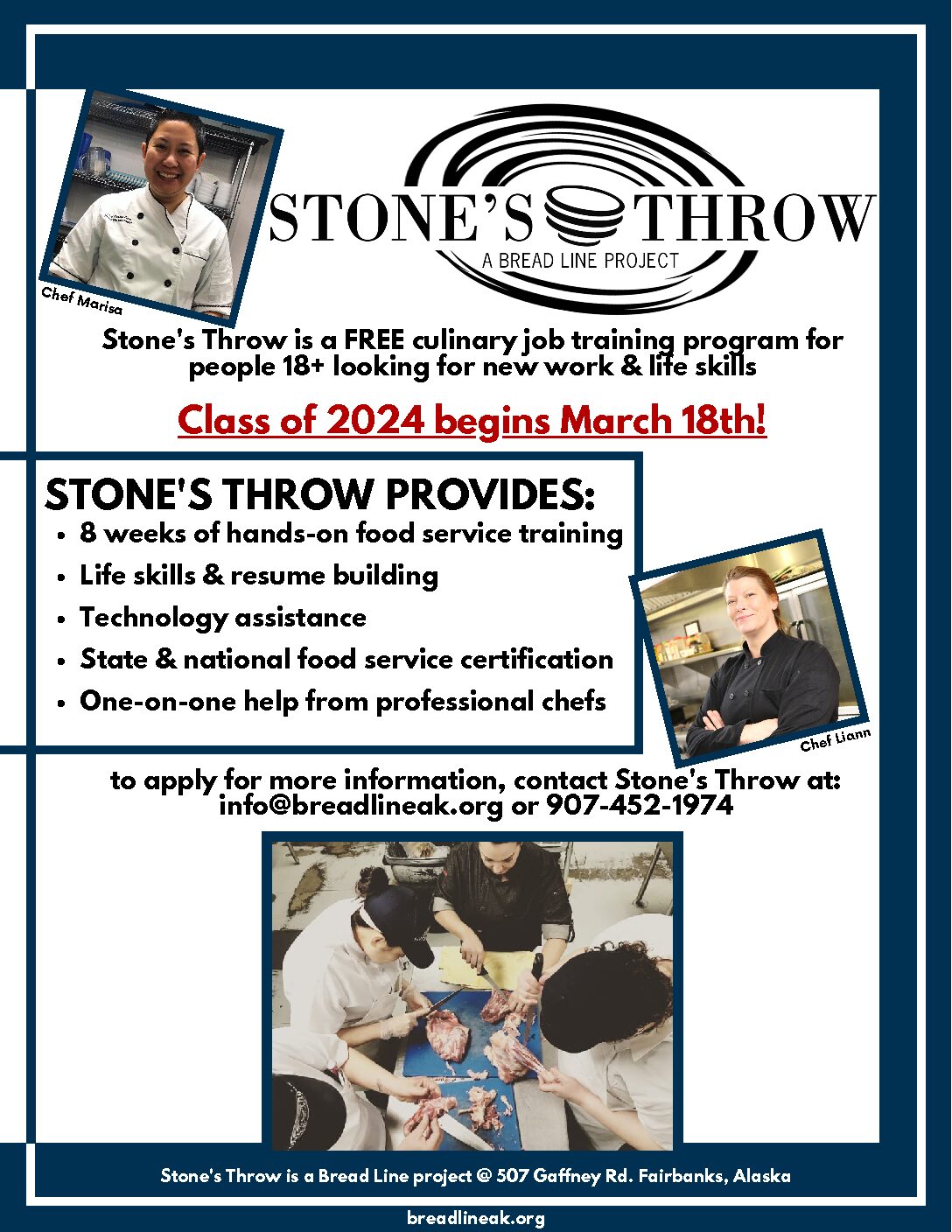Stones Throw Culinary Job Training Program, Fairbanks, Alaska