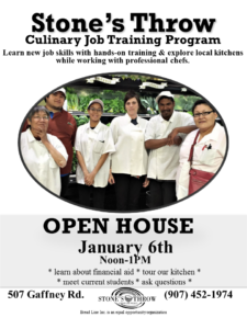 January Open House for Stone's Throw: our culinary job training program